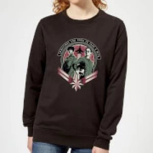 Image of Captain Marvel Take A Risk Womens Sweatshirt - Black - XL