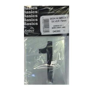 image of Select Hardware Sign Number 1 Silver 1 Pack