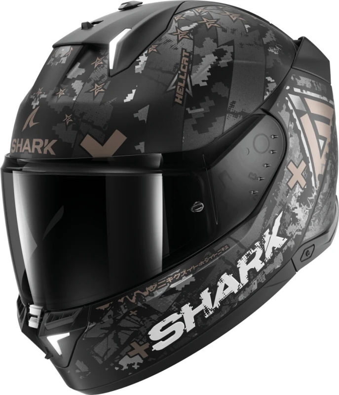 Image of Shark SKWAL i3 Hellcat Mat Black Chrom Anthracite KUA Full Face Helmet Size L
