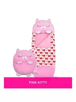 image of Happy Nappers Pink Kitty Medium Sleeping Bag