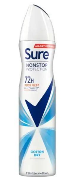 image of Sure Non Stop Protection Cotton Dry Deodorant 250ml