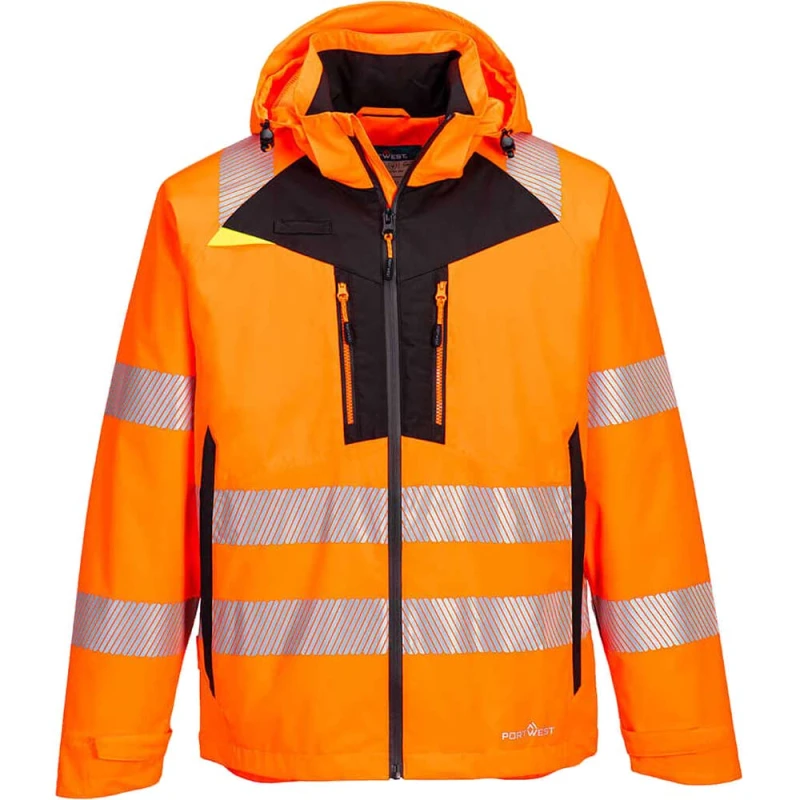 Image of Portwest DX4 Hi Vis Rain Jacket DX462ORR5XL Colour: Orange