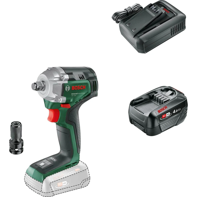 Image of Bosch UNIVERSALIMPACTDRIVE 18V-350 P4A 18v Cordless Impact Wrench UNIVERSALIMPACTDRIVE 18V-350 Batteries: 1 x 4ah Li-ion