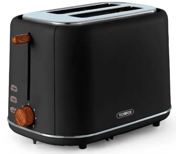 image of Tower Scandi T20027BLK 2 Slice Toaster