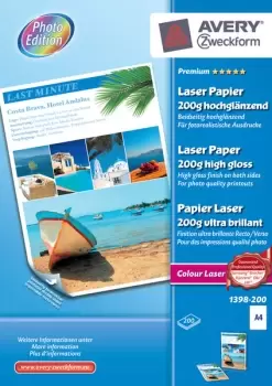 image of Avery Premium Colour Laser, A4, 200g printing paper A4 (210x297...