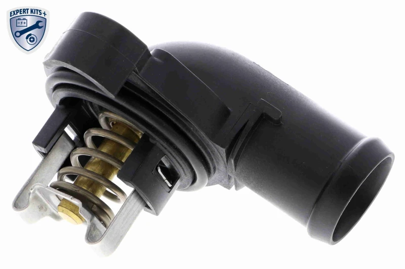 Image of VEMO V15-99-2076 Engine thermostat EXPERT KITS +, Opening Temperature: 87°C, with pipe socket Thermostat,coolant (316)