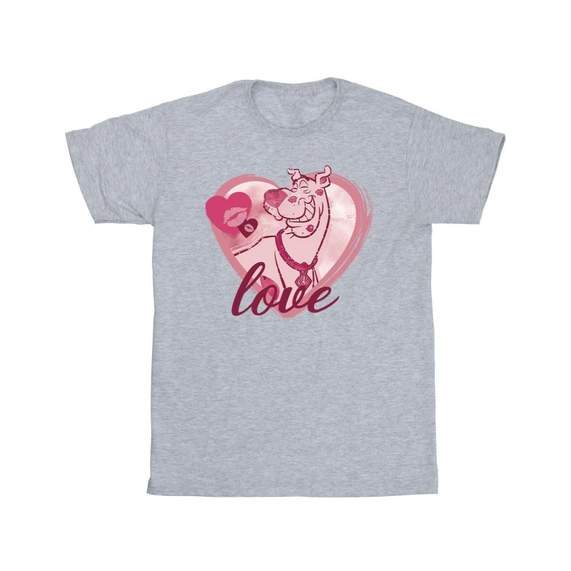 Image of Scooby Doo Scooby Doo Men Love Kisses T-Shirt in Grey Size: Small Grey S Male 5063376333627
