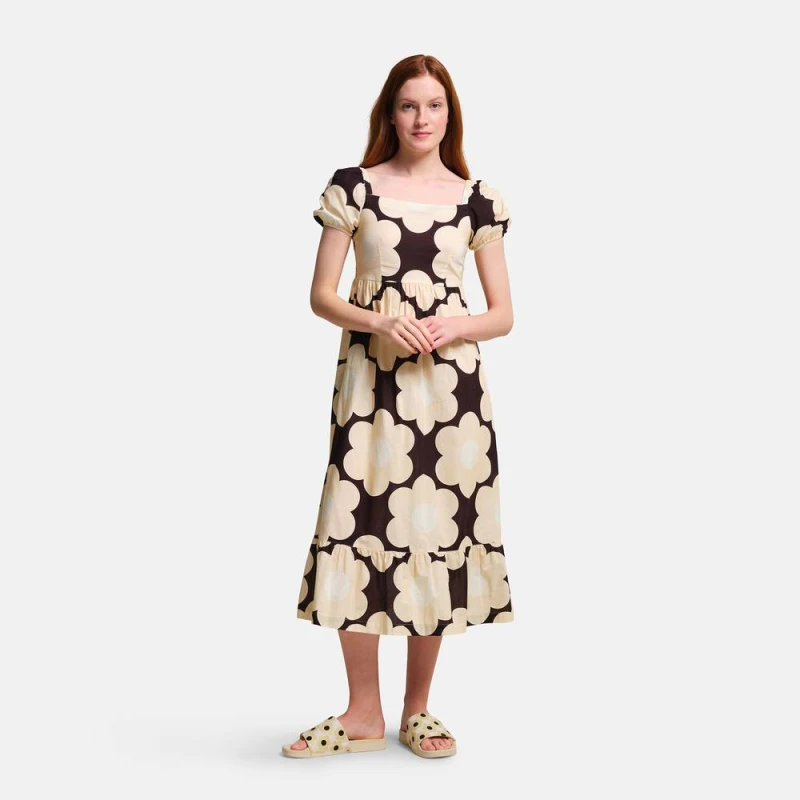Image of Regatta Orla Kiely Midi Summer Dress - Black Sixties Daisy Black Sixties Daisy 10