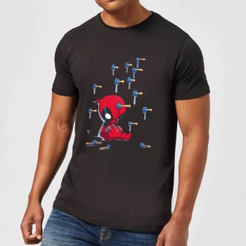 Image of Marvel Deadpool Cartoon Knockout T-Shirt - Black - 3XL - Black