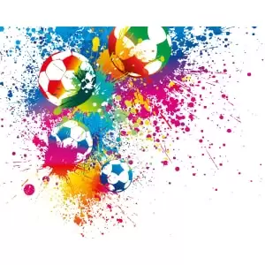 image of Origin Murals Football Splash Multi Wall Mural - 3.5m x 2.8m