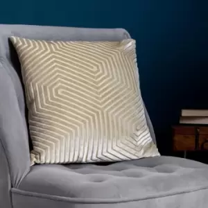 Image of Evoke Cut Velvet Cushion Ivory, Ivory / 45 x 45cm / Cover Only
