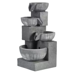 image of Serenity Cascading 4-Tier Bowl Water Feature