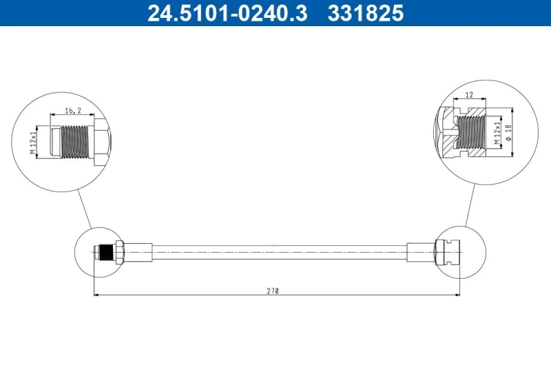 Image of Brake hose ATE 24.5101-0240.3
