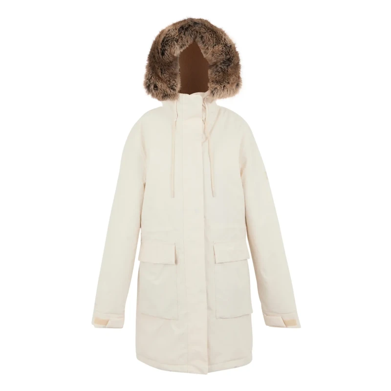 Image of Womens waterproof parka with hood Regatta Sabinka Blanc Female 38