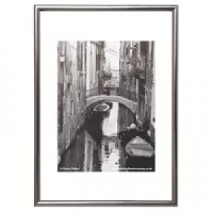 Image of Photo Album Company A4 Silver Black Pinstripe Certificate Frame PACFA4