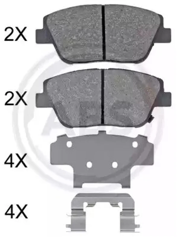 Image of A.B.S. 35033 Brake pad set with acoustic wear warning Brake Pad Set,disc brake (402)