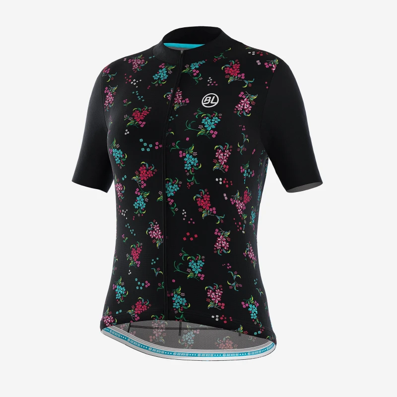 Image of Bicycle Line Womens Garda Short Sleeve UPF 30+ Short Sleeve Cycling Jersey Black female 8 (XS)