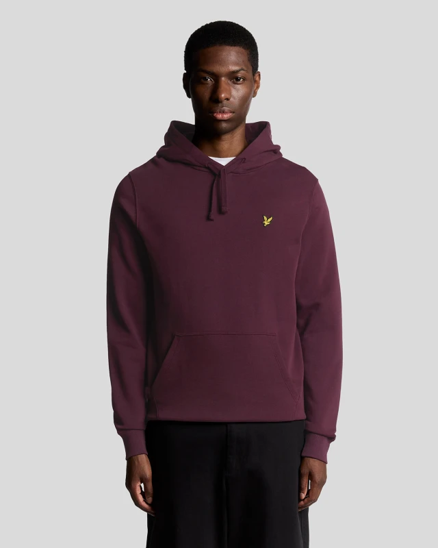 Image of Lyle & Scott Logo Pullover Hoodie Burgundy XXL