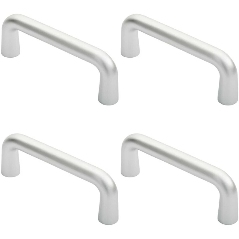 Image of Loops 4x Rounded D Shaped Bar Handle 150 x 22mm Diameter Satin Anodised Aluminium Multi