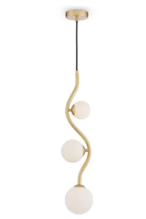 Image of Modern Uva 3 Light Gold Pendant Ceiling Light Glass Shade