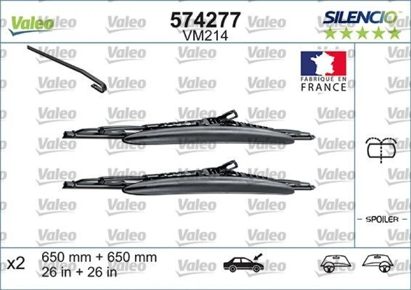 Image of Wiper blade VALEO 574277