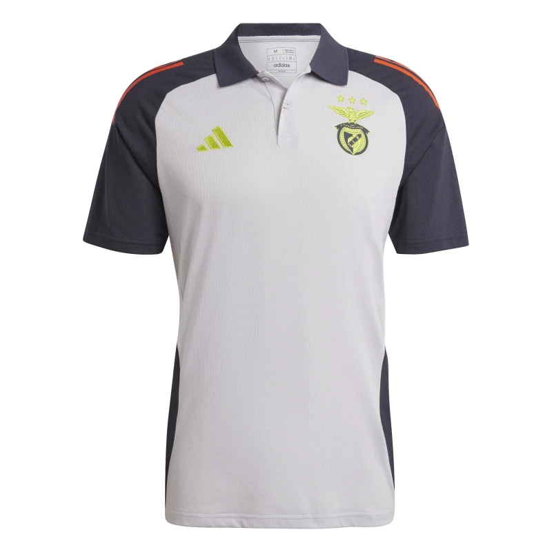 Image of adidas Mens Benfica Licensed Polo Shirt Solid Grey/Red male S
