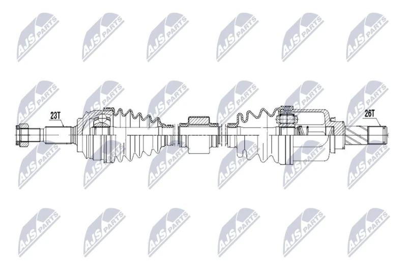 Image of NTY NPW-RE-243 Drive shaft Manual Transmission, Front Axle Left Drive Shaft (13)