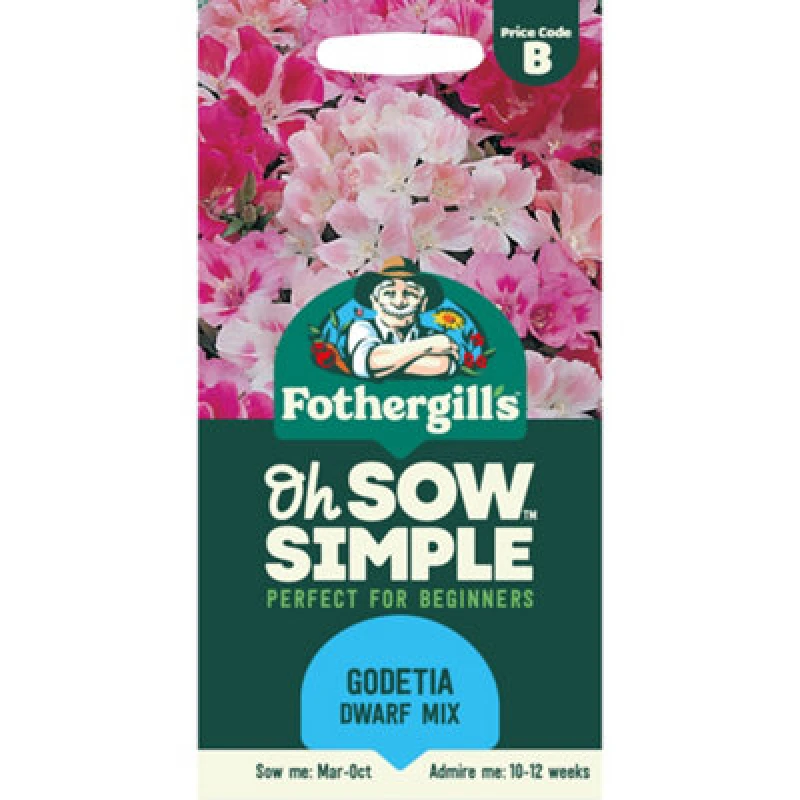 Image of Mr Fothergills Oh Sow Simple Dwarf Mix Godetia Flower Seeds