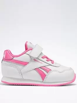Image of Reebok Royal Classic Jog 3 Shoes, White/Pink, Size 3.5 Younger