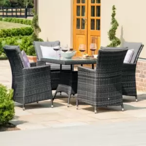 image of Maze Rattan LA 4 Seat Bistro Set Grey