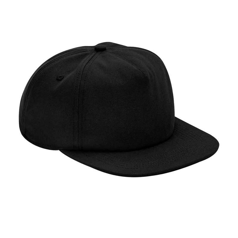 Image of Beechfield Beechfield Men Cotton 5 Panel Baseball Cap in Black One Size Male 5063300465479