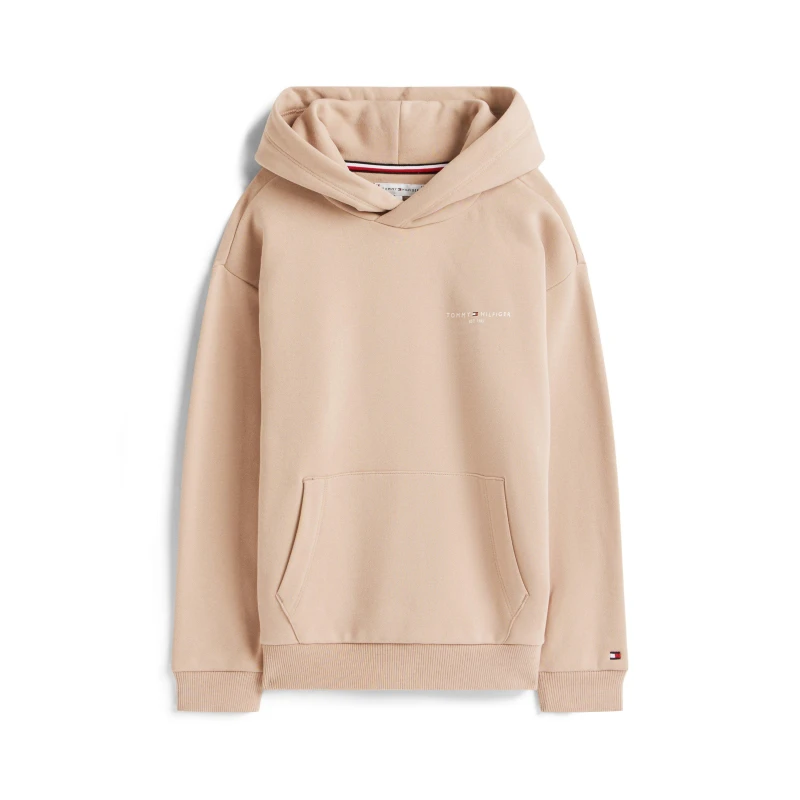 Image of Tommy Hilfiger Kids Mini Corp Relaxed Fit Hoodie Malted Milk male 13Y