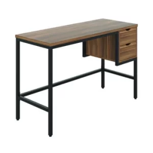 image of Soho Computer Desk With 2 Drawers Dark Walnut/Black KF90924