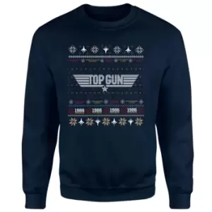 image of Top Gun Festive Flight Christmas Jumper - Navy - L