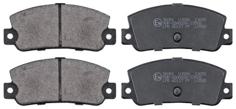 Image of A.B.S. 36081 Brake pad set prepared for wear warning indicator Brake Pad Set,disc brake (402)