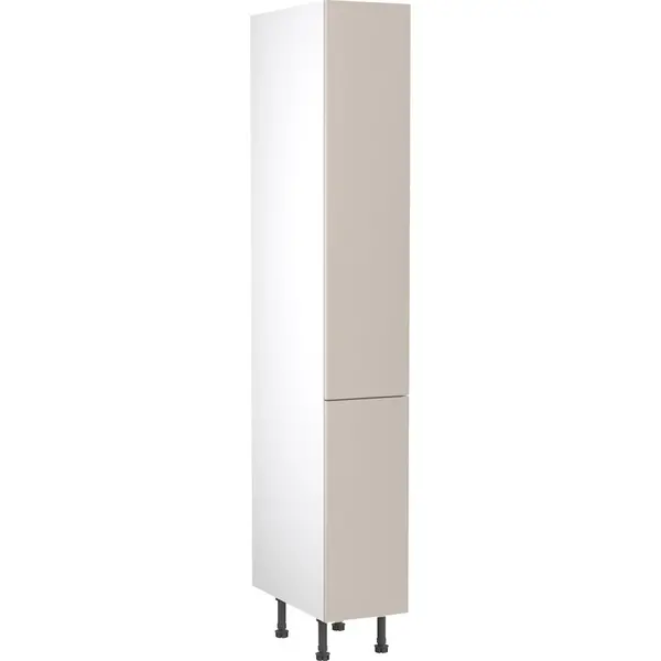 Image of Kitchen Kit Flatpack Slab Kitchen Cabinet Pull Out Tall Larder Unit Ultra Matt 300mm in Light Grey MFC