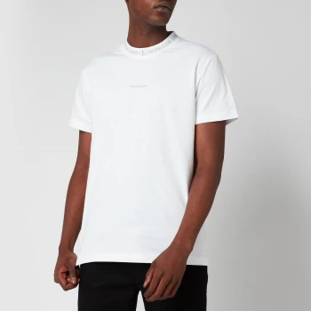 Image of Calvin Klein Jeans Mens Organic Cotton Logo Collar T-Shirt - White - M