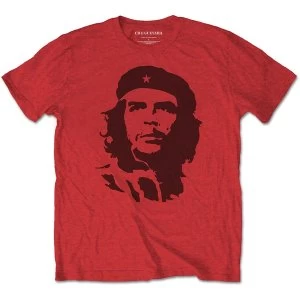 image of Che Guevara - Black on Red Unisex Large T-Shirt - Red