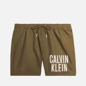 image of Calvin Klein Swimwear Mens Medium Drawstring Swimming Shorts - Nettle - M