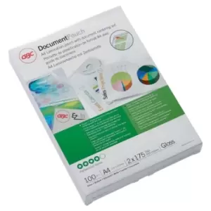 Image of GBC 3200724 A4 Gloss Document Pouch 175 Micron 100Pk