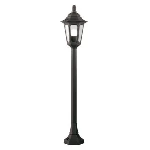 Image of 1 Light Outdoor Pillar Lamp Black IP44, E27