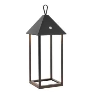 Image of Hoot Integrated LED Table Lamp Matt Black, Clear Glass, IP44