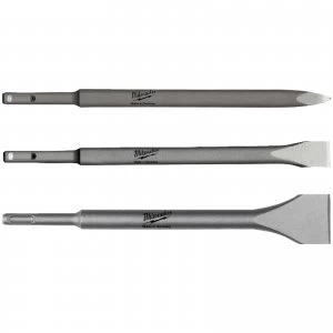 Image of Milwaukee 3 Piece SDS+ Chisel Set