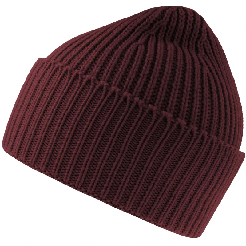 Image of Atlantis Atlantis Men Oak Chunky Knit Beanie in Burgundy Burgundy One Size Male 5063527805300