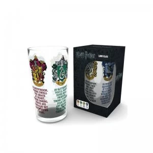 Harry Potter House Crests Large Glass