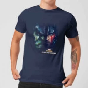 Image of Marvel Thor Ragnarok Hulk Split Face Mens T-Shirt - Navy - L