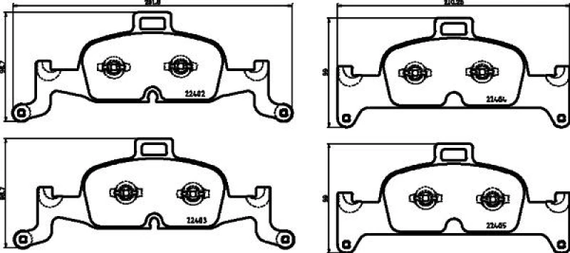 Image of HELLA Brake pad set HELLA 8DB 355 025-811
