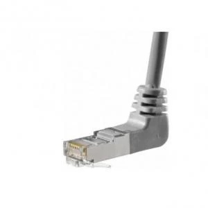 Image of Patch Cord RJ45 CAT.5e F/UTP Angled Up Grey - 2m Full Copper
