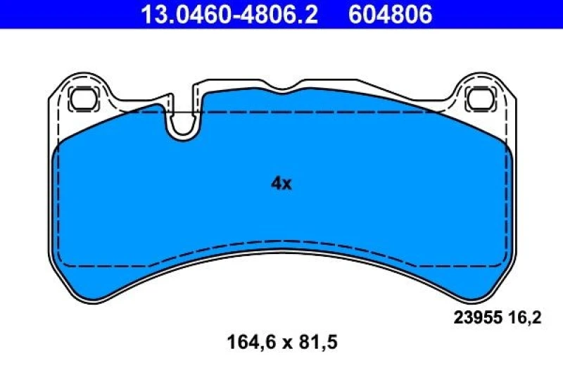 Image of ATE 13.0460-4806.2 Brake pad set excl. wear warning contact Brake Pad Set,disc brake (402)