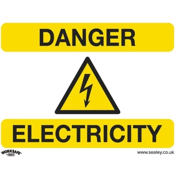 image of SS41V10 Warning Safety Sign - Danger Electricity - Self-Adhesive Vinyl - Pack of 10 - Sealey